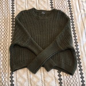 Charlotte Russe cropped olive green sweater